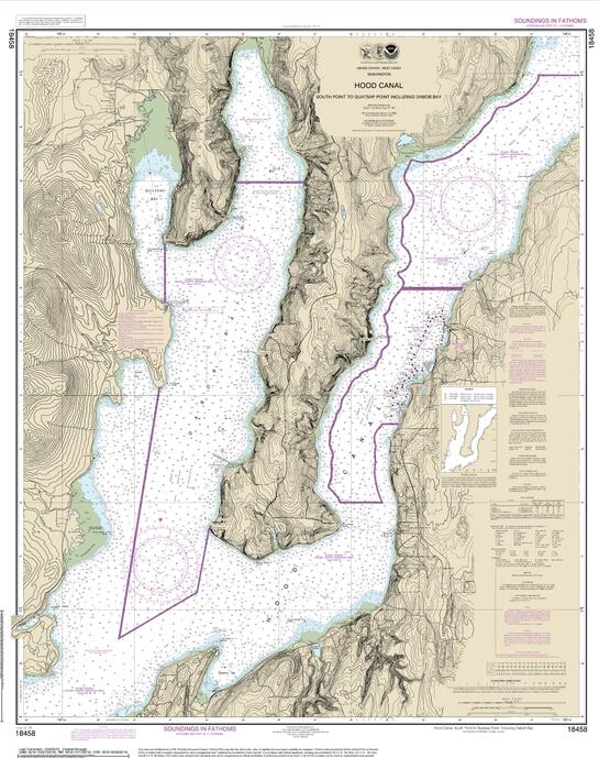 hood canal south point to quatsap point including dabob hood canal depth chart