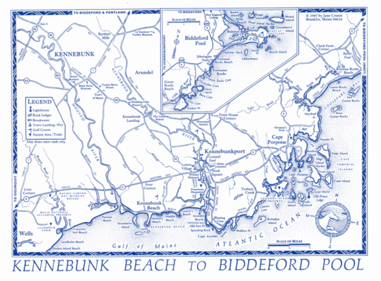 kennebunk beach to biddeford pool hand drawn map artiplaq
